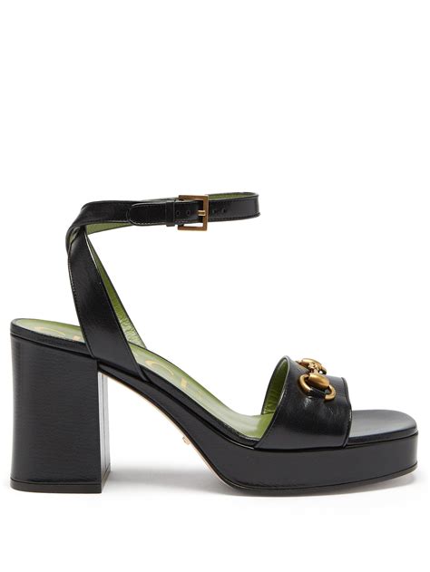 gucci lady horsebit embellished sandals|gucci black high heel sandals.